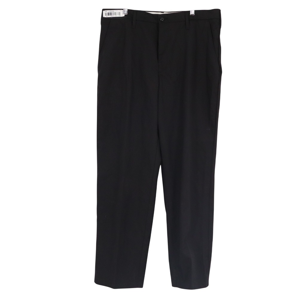 UniFirst SofTwill Mens Black Work Pants 36x30 Straight Leg Industrial Trousers